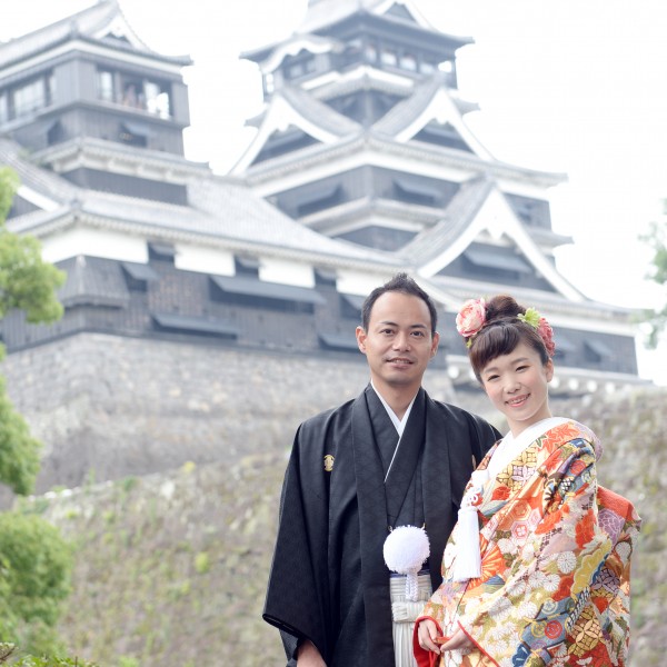 熊本,和装,洋装,前撮り,結婚式当日,,【震災後でも入ることが可能です】熊本城周辺 加藤神社でも撮影可能