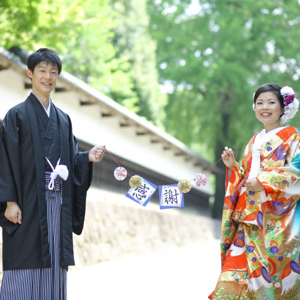 熊本,和装,洋装,前撮り,結婚式当日,,【震災後立ち入り禁止となっております】熊本城周辺 旧細川邸でも撮影可能