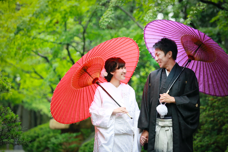 福岡 前撮り 和装 日本庭園 婚礼写真 友泉亭