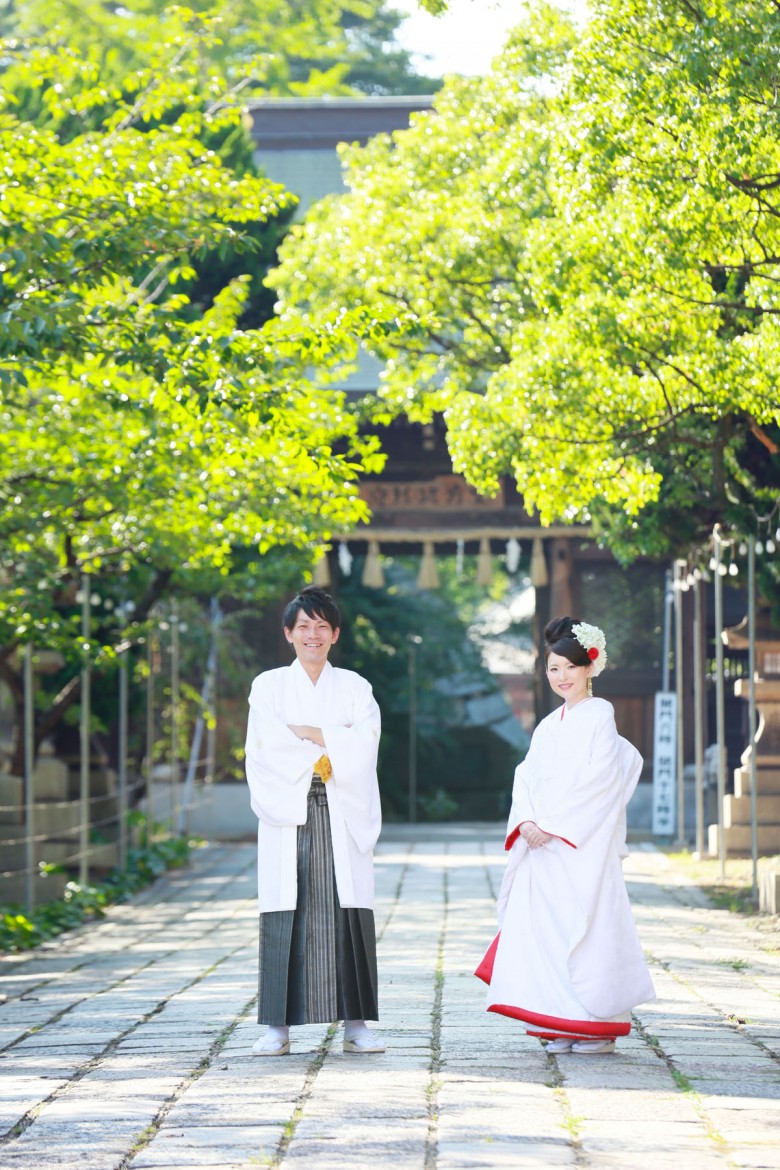 福岡 前撮り 和装 日本庭園 婚礼写真 小倉城 北九州