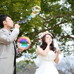 熊本 ドレスオプション-熊本城でシャボン玉