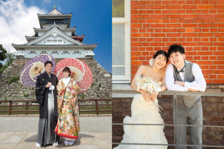 【北九州】小倉城庭園+門司港レトロ前撮り-ライトプラン | 前撮り・フォトウェディング・ブライダル撮影専門スタジオフィール