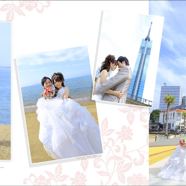 福岡,和装,洋装,前撮り,結婚式当日,,百道浜海浜公園
