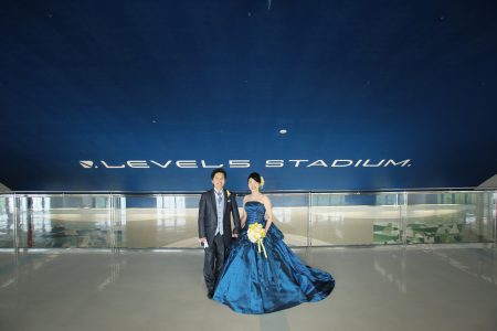 福岡 レベルファイブスタジアム アビスパ 前撮り 婚礼撮影 ドレス 洋装