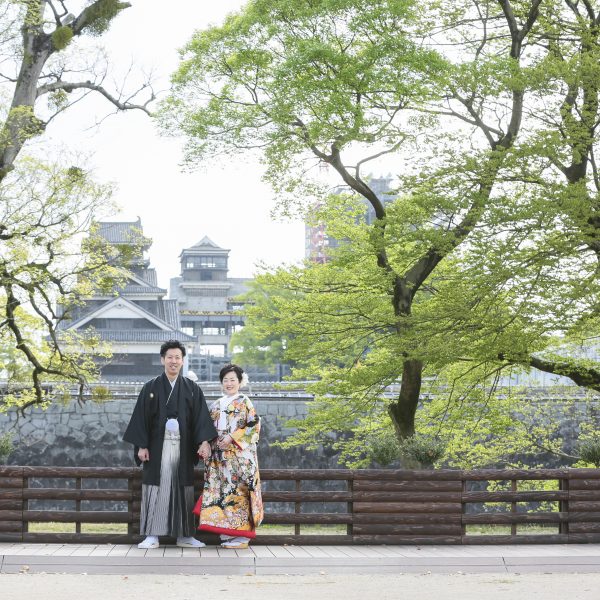 熊本,和装,洋装,前撮り,結婚式当日,,【震災後立ち入り禁止となっております】熊本城周辺 旧細川邸でも撮影可能