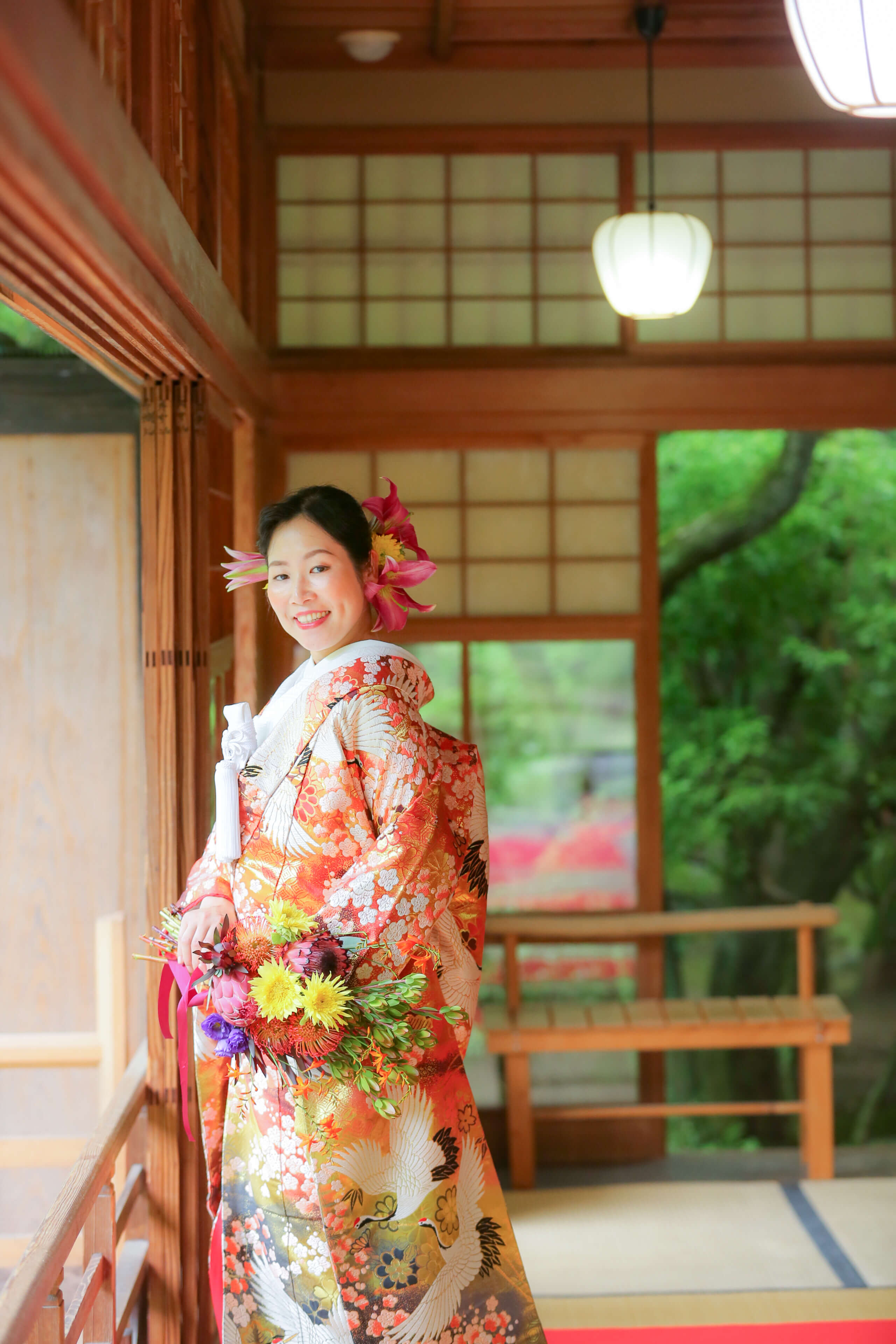 友泉亭 色打掛 ハンドメイドブーケ 前撮り ブライダル撮影専門スタジオフィール