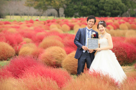 【福岡】海の中道海浜公園ドレス前撮り-ライトプラン | 前撮り・フォトウェディング・ブライダル撮影専門スタジオフィール