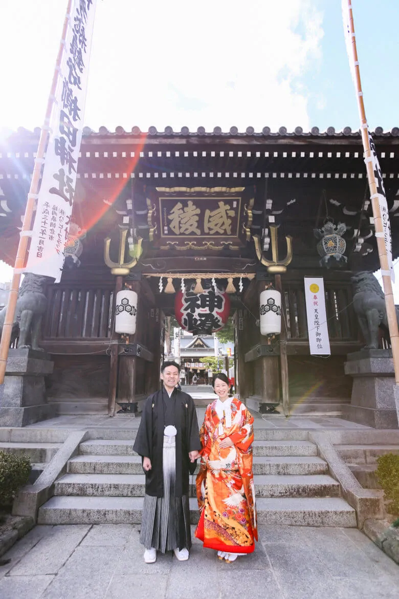 福岡店 櫛田神社での神社式 前撮り ブライダル撮影専門スタジオフィール