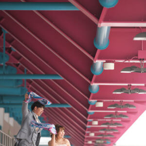 前撮り 福岡 駅前不動産スタジアム カクテルドレス