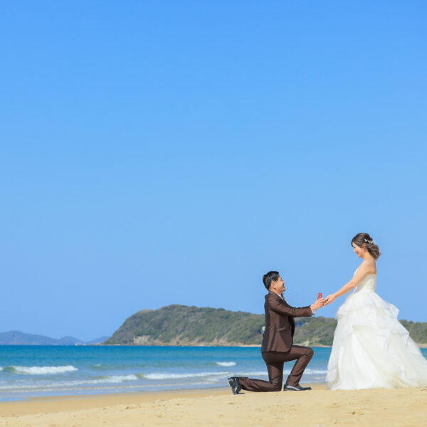 福岡,和装,洋装,前撮り,結婚式当日,,奈多海岸